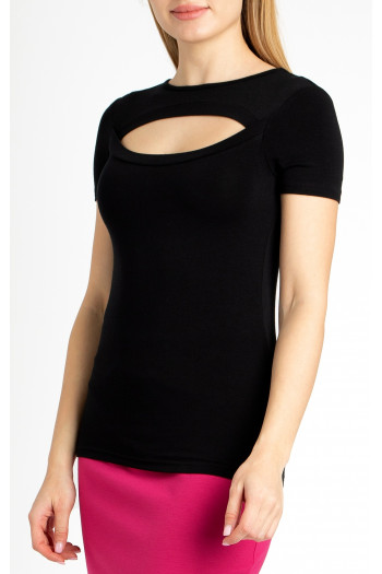 Cut Out Detail Top in Black
