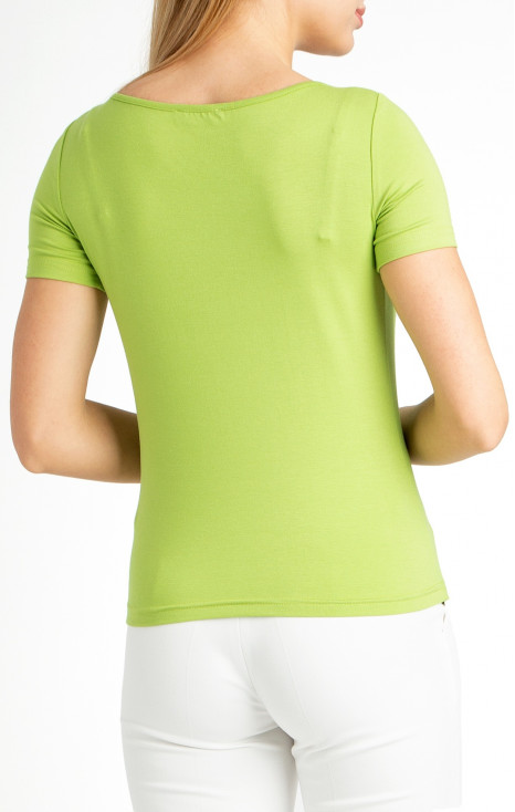 Cut Out Jersey Top in Green
