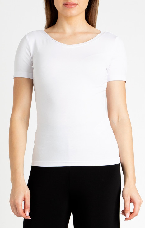 Fitted top with Swarovski crystals