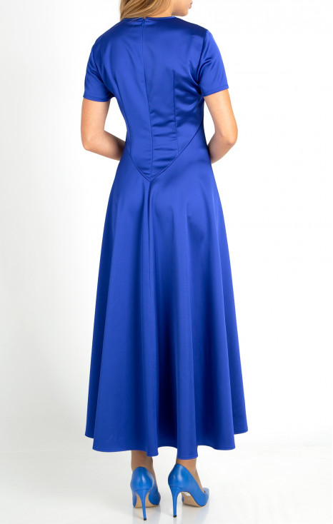 Maxi Satin Dress in Blue