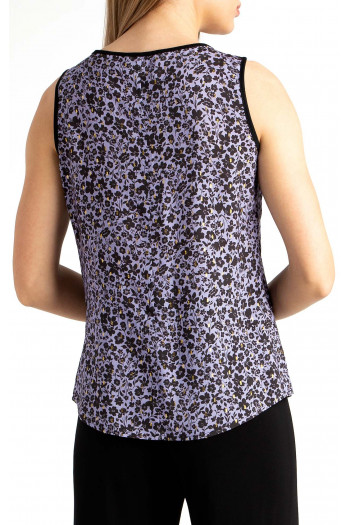Sleeveless Blouse with Gold Accents in Purple [1]