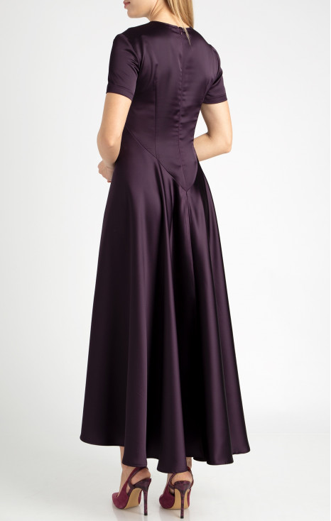 Maxi Satin Dress in Purple [1]