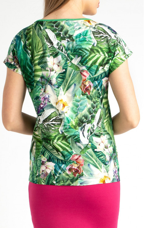 Top with Print in Green
