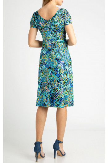 Jersey Dress with Print in Blue [1]