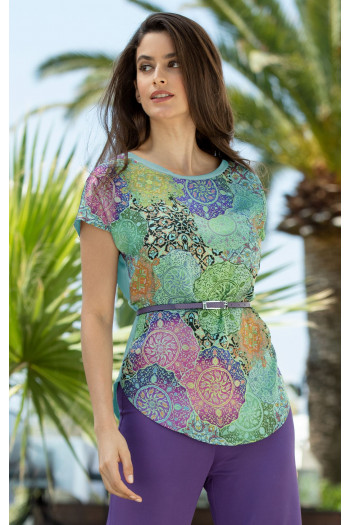 Viscose Top with Print in Purple