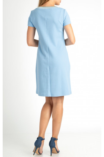 A line Jersey Dress in Light Blue [1]