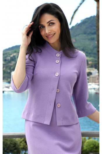 Short Blazer with Buttons in Light Purple