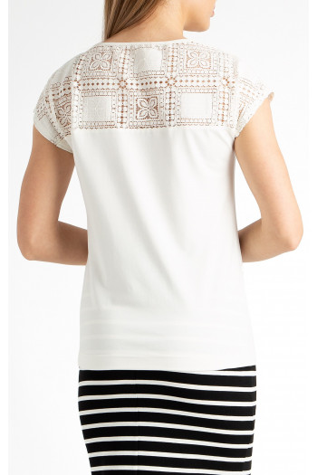 Top with Lace Detail in White [1]