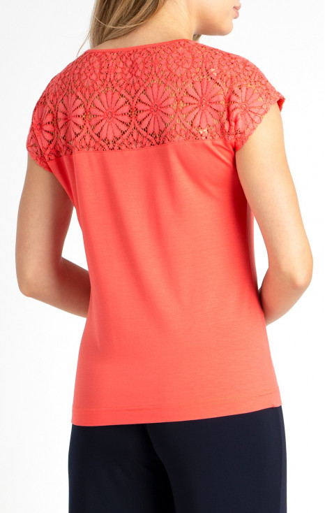 Top with Lace Detail in Orange