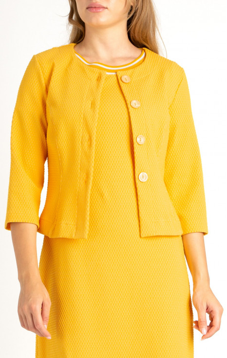 Short Blazer with Buttons in Yellow