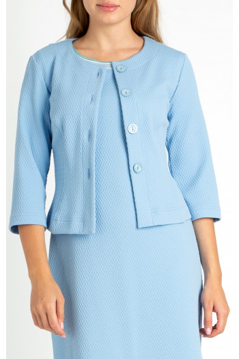 Short Blazer with Buttons in Light Blue