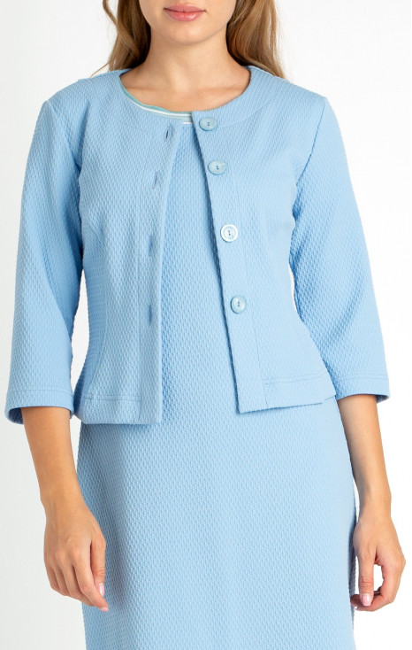 Short Blazer with Buttons in Light Blue