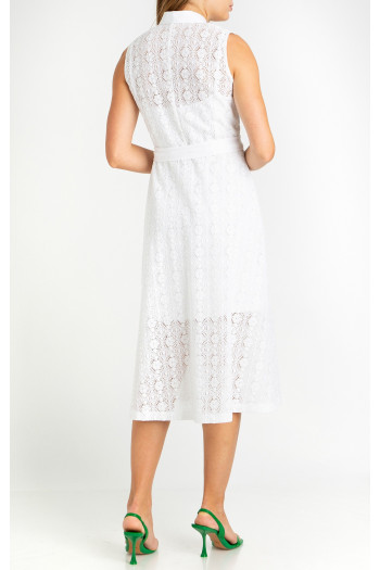 Midi Lace Dress in White [1]