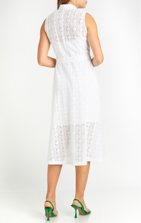 Midi Lace Dress in White [1]