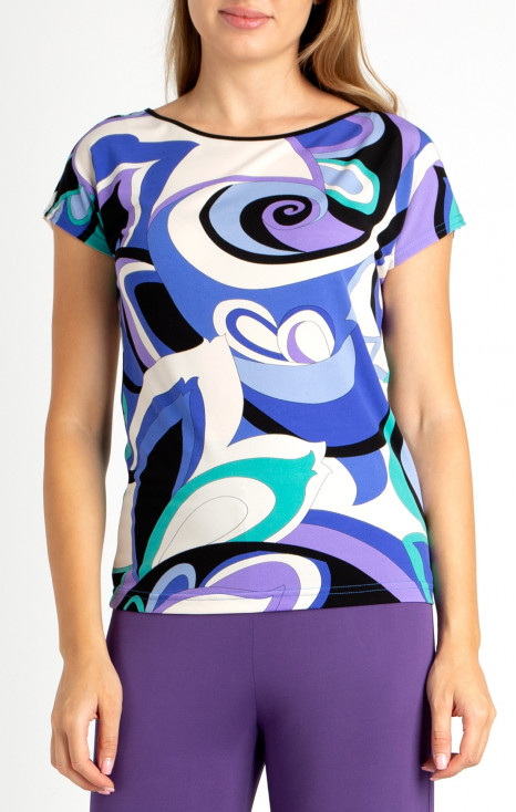 Top with Print in Light Purple