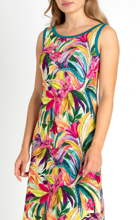 Summer dress with Print in Fuchsia