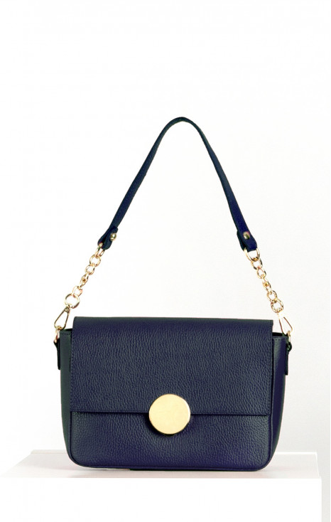 Shoulder bag with a Gold Chain in Indigo