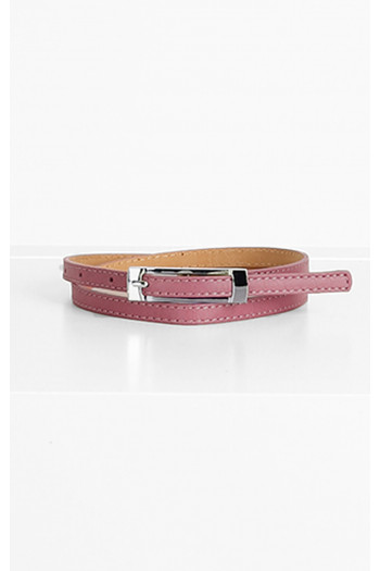 Leather Belt in Dark Pink [1]