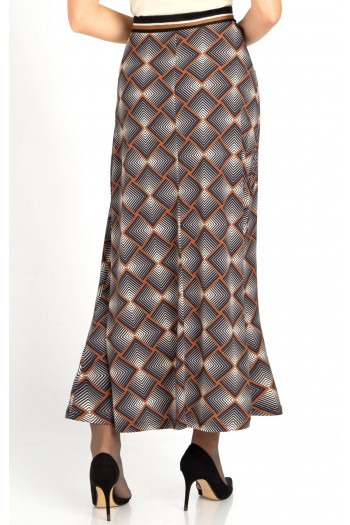 Maxi Skirt with Print in Brown [1]