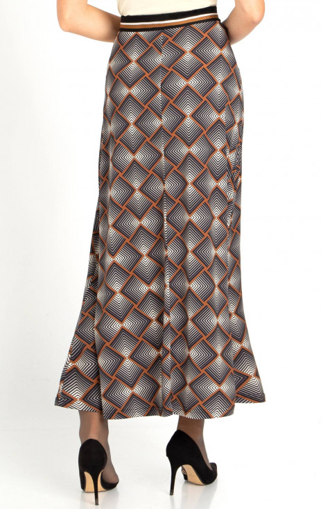 Maxi Skirt with Print in Brown [1]