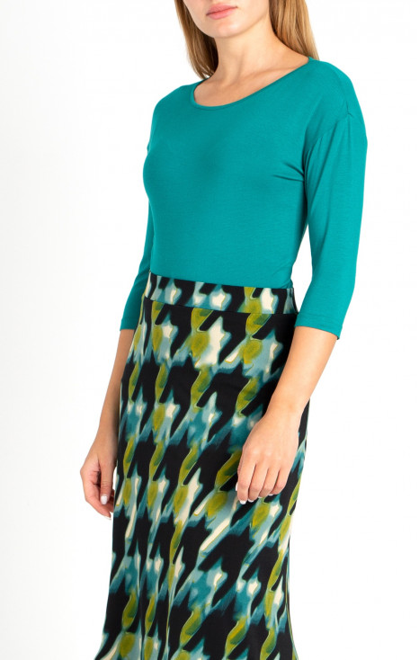 Maxi Skirt with Print in Green