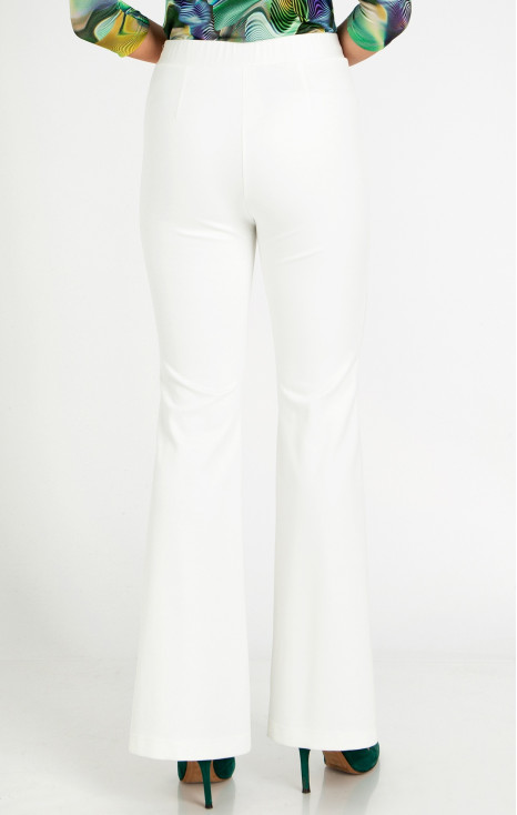 High Waist Flare Trousers in White [1]
