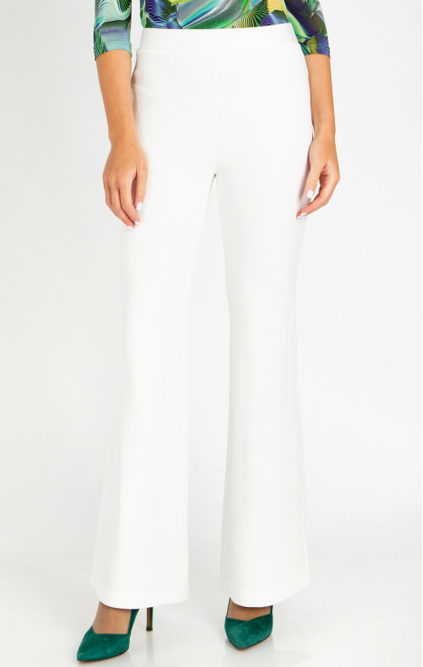 High Waist Flare Trousers in White