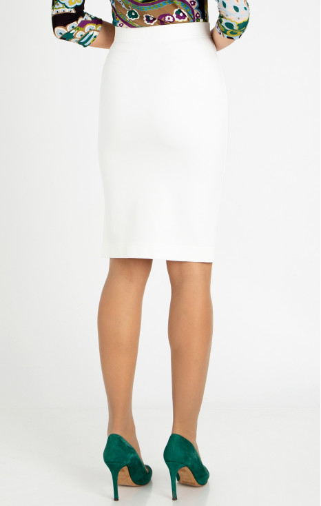 High Waist Pencil Skirt in White