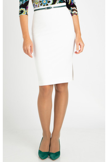 High Waist Pencil Skirt in White [1]