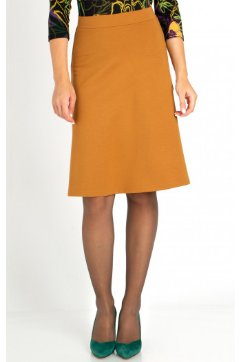 A line Jersey Skirt in Caramel