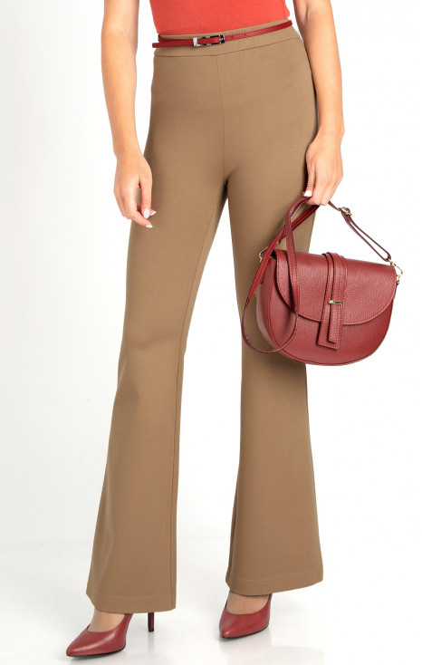 Dark Beige straight-fit trousers from tricot