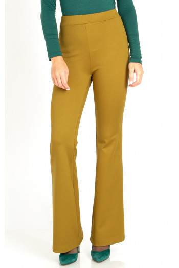 High Waist Flare Trousers in Tabacco Colour [1]