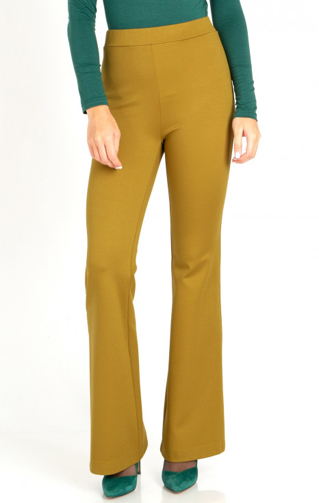 High Waist Flare Trousers in Tabacco Colour [1]
