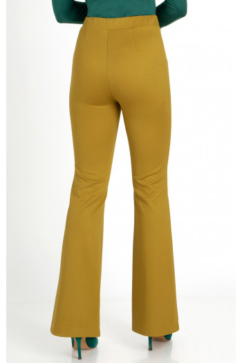 High Waist Flare Trousers in Tabacco Colour [1]