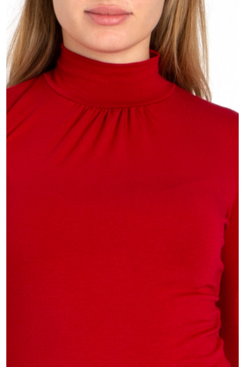 High Neck Jersey Top in Red [1]