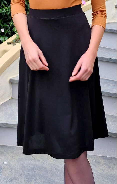 Flowy jersey skirt in Black