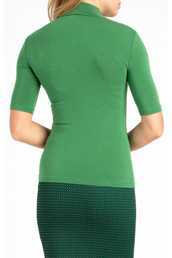 High Neck Jersey Top in Green [1]