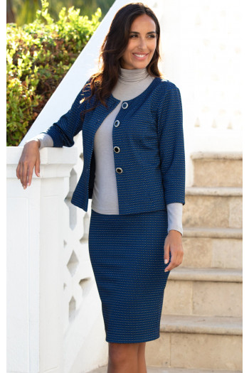 Short Blazer with Buttons in Blue [1]