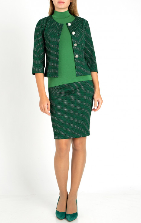 Short Blazer with Buttons in Green