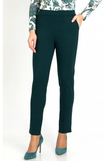 Straight-fit trousers from tricot in Botanical Garden color