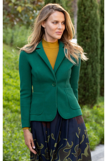 Tailored Blazer with One Button in Green