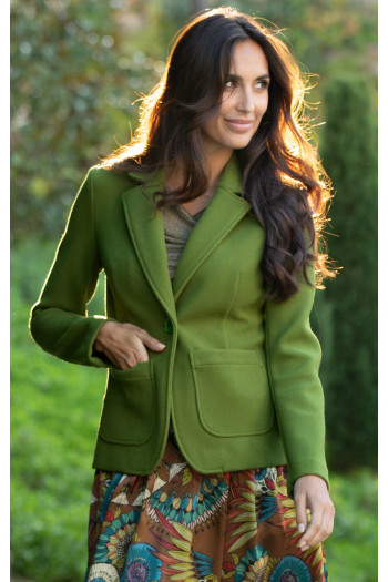 Tailored Blazer with One Button in Light Green
