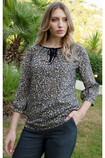 Viscose Blouse with 3/4 Sleeves