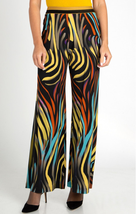 Wide Leg Trousers with Graphic Print