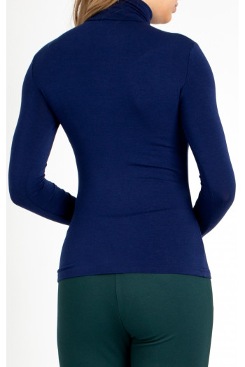 Polo Neck Top in Blue [1]