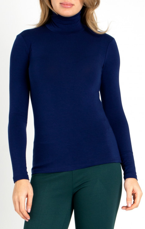 Polo Neck Top in Blue