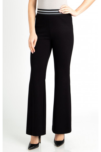 Black straight-fit trousers from tricot