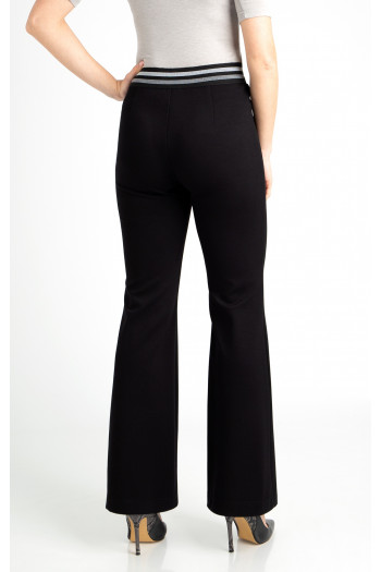 Black straight-fit trousers from tricot [1]