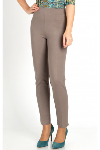 Slim Fit Jersey Trousers in Taupe