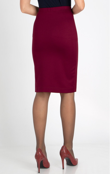 High Waist Pencil Skirt in Red Plum [1]